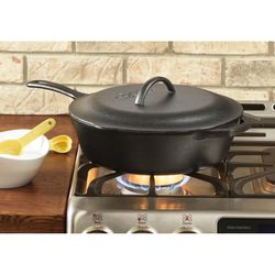 Lodge Cast Iron Deep Skillet 11.75 in. 0.53 qt Black