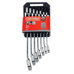CRAFTSMAN 12 Point SAE Reversible Ratcheting Combination Wrench Set 7 pc