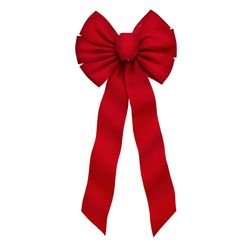 Holiday Trims Red 7 Loop Christmas Bow 10 in.