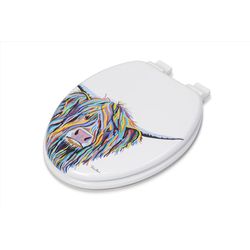 Croydex Slow Close Elongated White Molded Wood Toilet Seat