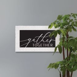 P Graham Dunn 14 in. H X 24 in. L Black/White MDF Gather Together Framed Art