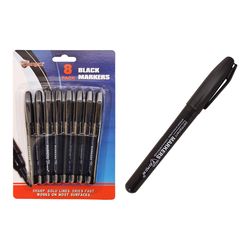 Diamond Visions Max Force Black Felt Tip Permanent Marker 8 pk