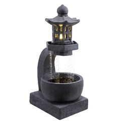 Alpine Fiberglass/Resin Gray Fountain