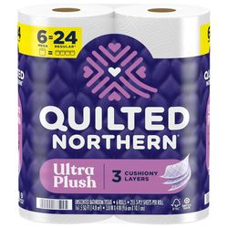 Quilted Northern Ultra Plush Toilet Paper 6 Rolls 255 sheet 1020 in.