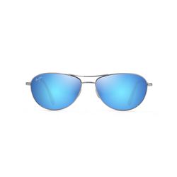 Maui Jim Baby Beach Sunglasses Unisex Silver Frame Blue Hawaii Lens Polarized