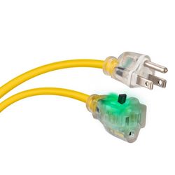 Monster Just Power It Up Outdoor 50 ft. L Yellow Extension Cord 14/3 SJTW