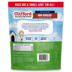 Clifford the Big Red Dog Chewy Beef Mini Burgers Grain Free Bites For Dogs 6 oz 1 pk