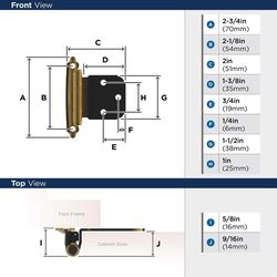 Amerock 2-3/4 in. L Antique Brass Door Hinge 2 pk