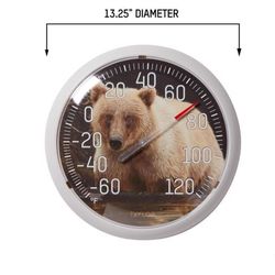 Taylor Polar Bear Design Dial Thermometer Plastic Multicolored 13.25 in.
