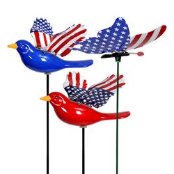 Exhart WindyWings Multicolored Plastic 16 in. H X 6 in. L X 4 in. W Patriotic Planter Stake