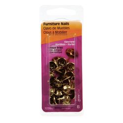 HILLMAN No. 9 Size Antique Brass Brass Furniture Nails 1 pk