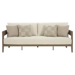 Signature Design by Ashley Serene Bay Dark Brown Aluminum Frame Sofa White