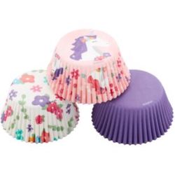 Wilton Unicorn, Flower, and Purple Baking Cups 75 pc