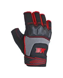 Ace Men's Indoor/Outdoor Fingerless Work Gloves Black/Gray M 1 pair