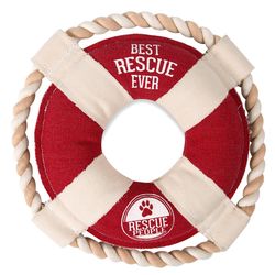 Pavilion We People For Dog Red Cotton Life Preserver Ring Squeak Dog Toy 10 1 pk