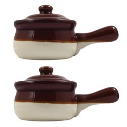 R&M International Corp Ceramic Soup Crock 0.47 qt Brown/Gray