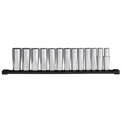Milwaukee 1/2 in. drive Metric 12 Point Deep Well Socket Set 13 pc