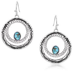 Montana Silversmiths Women's Enchanted Soul Hoop Silver/Turquoise Earrings