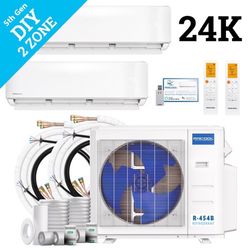MRCOOL DIY 5th Gen (12 kbtu, 12 kbtu) 2 Zone 27000 BTU 23 SEER Ductless Mini Split Heat Pump System