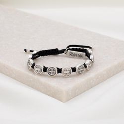 Benedictine Blessing Bracelet - Black / Silver