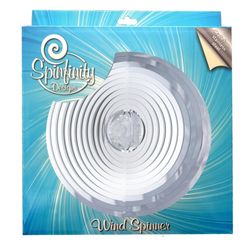 Spinfinity Designs Multi-color Stainless Steel 12 in. Crystal Mirror Circle Large Outdoor Spinner