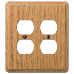 Amerelle Contemporary Light Brown 2 gang Oak Wood Duplex Wall Plate 1 pk