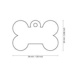 MyFamily Basic Black Chrome Bone Aluminum Cat/Dog Pet Tags