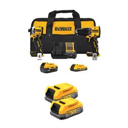 DEWALT 20V MAX Hammer Drill/Impact Kit with DEWALT 20V MAX* XR Compact Battery (2 PK)