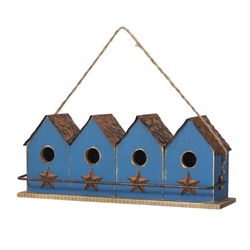 Glitzhome 6.5 in. H X 4 in. W X 17 in. L Metal and Wood Bird House
