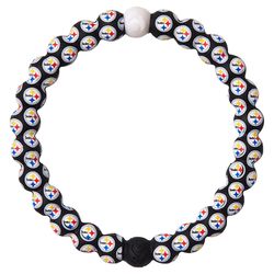 Lokai NFL Unisex Pittsburgh Steelers Round Black Bracelet Silicone Water Resistant Size 6