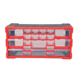 Ace 6.3 in. W X 9.5 in. H Storage Bin Plastic 22 compartments Black/Red