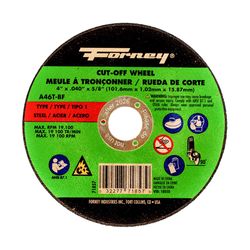 Forney 4 in. D X 5/8 in. X .040 in. thick Aluminum Oxide Metal Cut-Off Wheel 1 pc