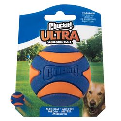 Chuckit! For Dog Blue/Orange Synthetic Rubber Round Squeaker Ball Dog Toy Medium 1 pk