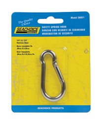Seachoice Stainless Steel 2-1/2 in. L X 1/4 in. W Safety Spring Hook 1 pk