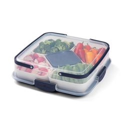 Progressive SnapLock Blue/Clear Food Container and Lid 1 pk