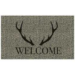 Americo Home Front Runner 18 in. W X 30 in. L Multi-Color Welcome Antlers Vinyl Door Mat