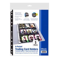 Bazic Products Black Sports Card Holder 5 pk