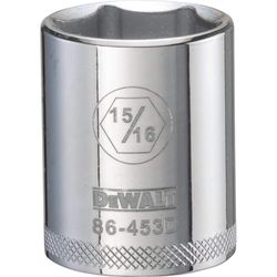 DeWalt 15/16 in. X 1/2 in. drive SAE 6 Point Socket 1 pc