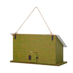 Glitzhome 7.75 in. H X 5.5 in. W X 14 in. L Metal and Wood Bird House