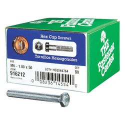 HILLMAN M6-1.00 mm D X 50 mm L Heat Treated Steel Hex Head Cap Screw 1 pk