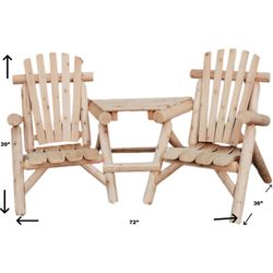 Lakeland Mills Contoured Comfort Natural Wood Frame Rustic Northwoods Chair Set