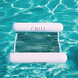 CocoNut Float Black/White Vinyl Inflatable Hammock Pool Floating Lounger