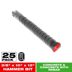 Diablo 3/8 in. X 12 in. L Carbide Tipped 2-Cutter Hammer Drill Bit SDS-Plus Shank 25 pk