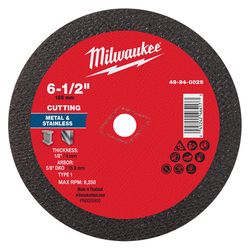 Milwaukee 6-1/2 in. D X 5/8 in. X 1/8 in. thick Metal Cut-Off Wheel 1 pc
