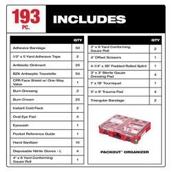 Milwaukee Packout 193 pc First Aid Kit