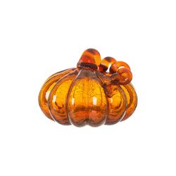 Glitzhome 5.51 in. Crackle Pumpkin Fall Decor