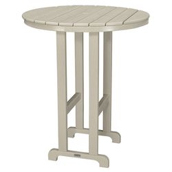 Ivy Terrace Classics Tan Round HDPE Transitional Bar Table
