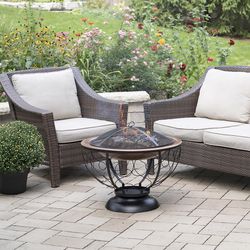 Blue Sky Outdoor Living 29.53 in. W Steel Round Wood Fire Pit