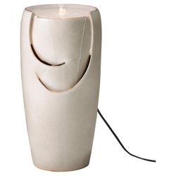 Glitzhome Ceramic Sand Beige 28.25 in. H Pot Fountain