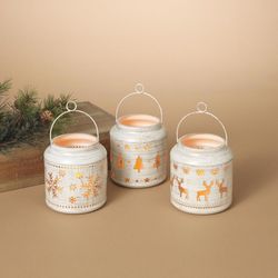 Gerson LED White Rustic Winter Scene Lanterns Indoor Christmas Decor 5.51 in.